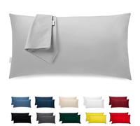 Flowen Federe Cuscini Letto Matrimoniale e Singolo 40x70 Set 2 Copricuscini 100% Cotone Jersey Tessuto Morbido Anallergico Antiacaro Traspirante Coppia Fodere Rettangolari Lavabili in Lavatrice