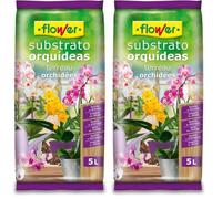 Flower 80017 - Substrato per Orchidee, 5 l, 24 x 4.5 x 39 cm, Colore: Marrone (Confezione da 2)