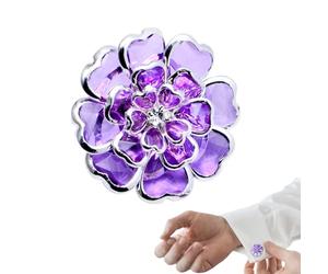 Flower Accessory, Antique Style Jewelry, Elegant Clasp Decorations, Polished Petal Design, Blouse Sleeve Fastener Function, Top Tier Fashion Accents, Tiny Silver Piece for Wife Daughter