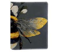 Flower and Bee - Copertina per libri sostituibile, in pelle PU, riutilizzabile, adatta per notebook da 148 x 210 mm