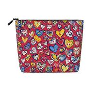 Flower And Bird World Borsa da viaggio per il trucco in canapa sintetica, borsa cosmetica per donne e ragazze