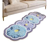 Flower Bath Mat - Non Slip Soft Carpet, Washable Absorbent Kitchen Rug with Floral Aesthetic Design, Enhances Interior Decor Comfort, Ideal for Kitchen Bedroom Home Entrance Workplace