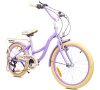 Flower Bike Bicicletta per una bambina, 20 pollici, 6-10 anni, 6 velocità Shimano, bicicletta per bambini (Lavanda)