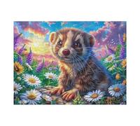 Flower Border Border Collie Puzzle 500 Pezzi Per Famiglia E Amici Meadow Flora Leaf Rompicapo Relax Pressione Ridotta Giochi Da Tavolo Per Serate in Compagnia Regalo Natale 2025 500 PCS