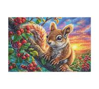 Flower Border Squirrel Puzzle 1000 Pezzi Per Famiglia E Amici Bough Woods Nut Rompicapo Relax Pressione Ridotta Giochi Da Tavolo Per Serate in Compagnia Regalo Natale 2025 1000 PCS