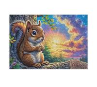 Flower Border Squirrel Puzzle 300 Pezzi Arte Astratta Colorata Rompicapo Vibrante E Stimolante Creatività E Relax Idea Regalo Per Artisti 300 PCS