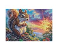 Flower Border Squirrel Puzzle 300 Pezzi Rompicapo Antistress Premium Pressione Ridotta Dopo Il Lavoro Attività Rigenerante Regalo Per Chi È Stressato 300 PCS
