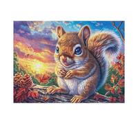Flower Border Squirrel Puzzle 500 Pezzi Rilassamento Per Adulti Leaf Mushroom Bloom Rompicapo Pressione Ridotta Giochi Da Tavolo Solo O in Gruppo Regalo Amico E Colleghi 500 PCS