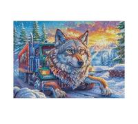 Flower Border Wolf Puzzle 300 Pezzi Serate In Casa Con Amici Cute Pets Warm The Heart Giochi Da Tavolo Per Gruppo Divertimento E Convivialità Regalo Per Amici E Parenti 300 PCS