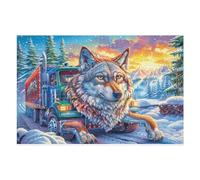 Flower Border Wolf Rompicapo 1000 Pezzi Per Regalo Di Anniversario Cartone Rigido Per Coppie Cute Pets Warm The Heart Incastro Perfetto Per Serate in Casa Edizione Esclusiva Da Passatempo 1000 PCS