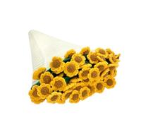 Flower Bouquet Blanket, Hand Knitted Sunflower Blankets, 31.5 Inches Cozy Comfort & Crocheted Sun Blossom Arrangements, Sofa Throws for Living Room, Handmade Knitting Set, Both Comfort and Style