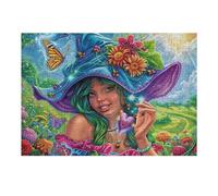 Flower Bush Witch Puzzle 300 Pezzi Per Adulti Esperti Flora Mushroom Meadow Cartone Di Alta Qualità Difficoltà Estrema Senza Sbavature Per Hobby E Passatempo Con Colla Inclusa 300 PCS