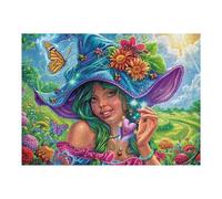 Flower Bush Witch Rompicapo 500 Pezzi Per Regalo Di Battesimo Cartone Spesso Per Bambini Flora Mushroom Meadow Tema Baby Per Attività Educativa Con Confezione Regalo Da Passatempo 500 PCS