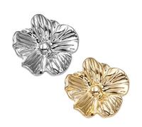 Flower Button Covers - 4 Pack Decorative Accessories | Zinc Alloy Button Cover for Shirt Blouse Dress, Elegant Jewelry Accent for Women Daily Wear Business Date Wedding, Stylish