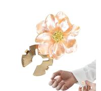 Flower Button Covers - Golden Base Jewelry Accessories, Decorative Cufflink Style Buttons For Women, Perfect For Blouses Jeans Dresses DIY Sewing Craft Bags Shoes Clothes Embellishment Decoration