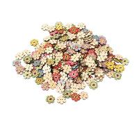 Flower Buttons Retro Styles Durable Wood DIY Craft Clothing Bag (Stile casuale)