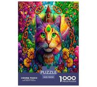 Flower Cat Jigsaw Puzzle,1000 Pezzi Classici, Per Adulti E Bambini A Partire Da 12 Anni Giochi Del Cervello Sfida Impossibile - Regalo Per Amore E Amico 70x50cm/1000pcs