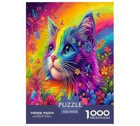 Flower Cat Jigsaw Puzzle,1000 Pezzi Classici, Per Adulti E Bambini Da 14 Anni E Più Giochi Del Cervello Sfida Impossibile - Regalo Per Amore E Amico 70x50cm/1000pcs