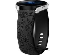 Flower Cinturino per Garmin Venu, 18mm 20mm 22mm Sport Bracciali per Amazfit Helio Active Bip, Silicone Cinturini di Ricambio per Samsung Watch (Black, 22mm)
