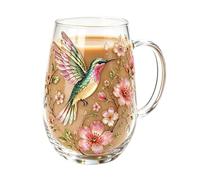 Flower Coffee Mug - 15.2 oz Vintage Botanical Glass Teacup | Decorative Art