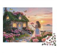 Flower Cottage 1000 Pezzo Puzzle Recycled Cozy Sunrise Puzzle per Anziani Puzzle Accessori per Gioco for Family And Friends Birthdays Ottimo Regalo 38x26cm/1000pcs