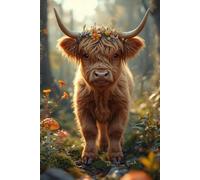 Flower Crown Highland Cow Journal: A Whimsical Woodland Baby Animal Calf Nature Notebook with Lined Pages for Creative Writing Gifts, Cottagecore ... Journaling, and Cozy Slow Living Reflection