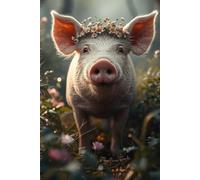 Flower Crown Pig Journal: A Cute Woodland Animal Nature Notebook with Lined Pages for Creative Writing Gifts, Cottagecore Lovers, Gratitude Journaling, and Cozy Slow Living Reflection