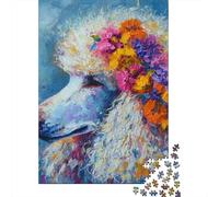 Flower Crown Poodle Painting Jigsaw Puzzle Impossible 1000 Pezzi Decorazione Per La Casa. Giochi Rilassamento E Intelligence Per Adulti E Ragazzi Da 14 Anni 38x26cm/1000pcs