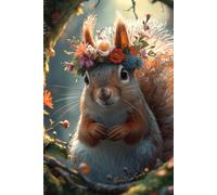 Flower Crown Red Squirrel Journal: A Cute Woodland Animal Nature Notebook with Lined Pages for Creative Writing, Gratitude Journaling, and Cozy Reflection