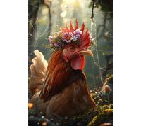Flower Crown Rooster Journal: A Whimsical Woodland-Inspired Chicken Notebook with Lined Pages for Animal Lovers, Cottagecore Creatives, Forestcore ... and Cozy Slow Living Egg Gratitude Journaling