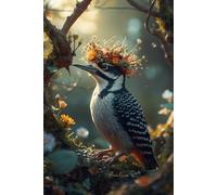 Flower Crown Woodpecker Journal: A Whimsical Woodland Bird Nature Notebook with Lined Pages for Creative Writing Gifts, Cottagecore Lovers, Gratitude Journaling, and Cozy Slow Living Reflection