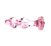 Flower Crystal Glass Anal Plug Masturbation Sex Toys For Women Men Butt Plug Adult Products Pink Prostate Massager Anal Sex Toys(B)