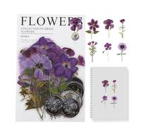 Flower Decals - Waterproof Scrapbooking Stickers, Dried Flower Sticker, Art Decals for Scrapbook Supplies Bullet Junk Journal Bottles Planner Laptops