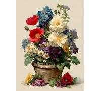 Flower Dipingere Con I Numeri Adulti, Fai Da Te Dipingere Con I Numeri per Decor Casa, Pianta Paint by Numbers Kit Con Pennelli e Vernice Acrilica, Hobby Creativi Adulti, Regalo, 90x120cm R-3852