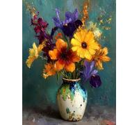 Flower Dipingere Con I Numeri Adulti, Graffiti Paint by Numbers Kit, Fai Da Te Dipingere Con I Numeri Con Pennelli e Vernice Acrilica, Passatempo per Adulti, Decora la Casa Regalo, 30x40cm R-1624