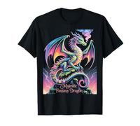 Flower Dragon Beautiful Fantasy Mythical Creature Maglietta