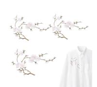 Flower Embroidery Patches, 4 Piece Plum Blossom Applique Patch Set