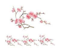 Flower Embroidery Patches, 4 Piece Plum Blossom Applique Patch Set
