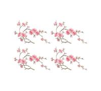 Flower Embroidery Patches 4pcs Patches Iron For Clothes | Decorative Washable Flower Patches Applique, DIY Applique, For Hats Clothing Decoration Repair Craft Supplies