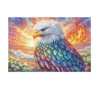 Flower Field Bald Eagle Puzzle 1000 Pezzi Gioco Familiare Relax Sunset Sky Glow Rompicapo Per Adulti Idea Regalo Natale Per Tutta La Famiglia 1000 PCS