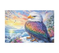 Flower Field Bald Eagle Puzzle 1000 Pezzi Rilassamento Per Adulti Cloud Peak Sunset Rompicapo Pressione Ridotta Giochi Da Tavolo Solo O in Gruppo Regalo Amico E Colleghi 1000 PCS