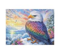 Flower Field Bald Eagle Puzzle 500 Pezzi Colorato Rompicapo Cloud Peak Sunset Sfida Impossibile Per Amanti Del Puzzle Adulti Rilassamento Pressione Ridotta Idea Regalo Per Lui 500 PCS
