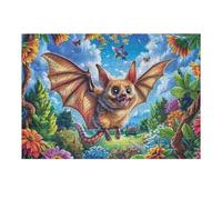 Flower Field Bat Puzzle 300 Pezzi Giochi Da Tavolo Per Adulti Night Forest Bloom Serate in Compagnia Rilassamento E Divertimento Regalo Per Coppie E Amici 300 PCS