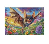Flower Field Bat Puzzle 300 Pezzi Van Gogh Per Amanti Dell'arte Bloom Night Forest Cartone Rigido Anti Riflesso Notte Stellata Per Decorazione Soggiorno Qualità Museale Top Vendita 300 PCS