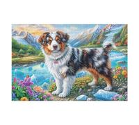 Flower Field Border Collie Puzzle 1000 Pezzi Per Lui Amici E Colleghi Rompicapo Sfida Impossibile Giochi Da Tavolo Serate in Gruppo Regalo Natale 2025 1000 PCS