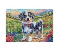 Flower Field Border Collie Puzzle 300 Pezzi Raffaello Per Collezionisti Cartone Di Alta Qualità Opere Rinascimentali Per Decorazione Ufficio Da Passatempo Qualità Premium 300 PCS