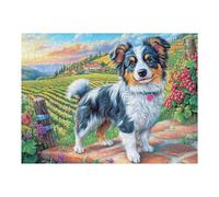 Flower Field Border Collie Puzzle 500 Pezzi Per Famiglia E Amici Rompicapo Relax Pressione Ridotta Giochi Da Tavolo Per Serate in Compagnia Regalo Natale 2025 500 PCS
