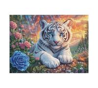 Flower Field Lying White Tiger Rompicapo 500 Pezzi Botticelli Per Appassionati Cartone Rigido Nascita Di Venere Per Decorazione Murale Edizione Limitata Con Poster Incluso 500 PCS