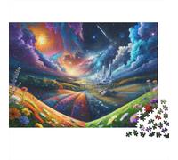 Flower Fields And Cities Puzzle Giochi 1000 Pezzi Per Gioco Familiare Arte Interesting Puzzle Adulti Foto 52x38cm/1000pcs