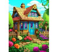 Flower Fields Forever: 500 Pages of Relaxing Country Homes and Blossoming Vistas.: A massive coloring collection filled with rustic homes and floral patterns.